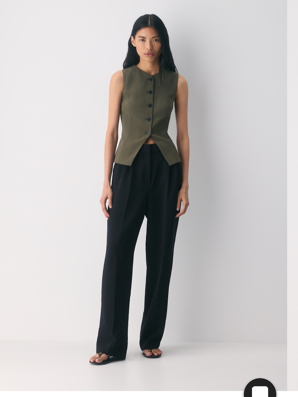Aritzia Regal Vest Dark Olive